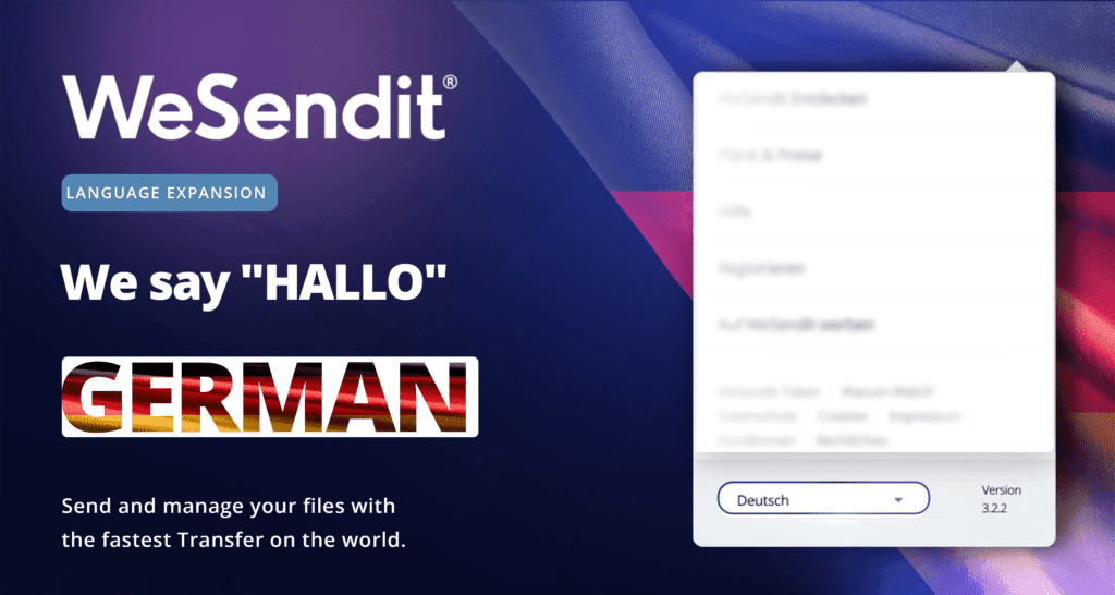 WeSendit says Hallo — now available in German