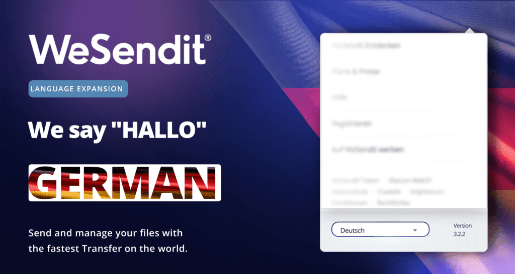 WeSendit says Hallo — now available in German