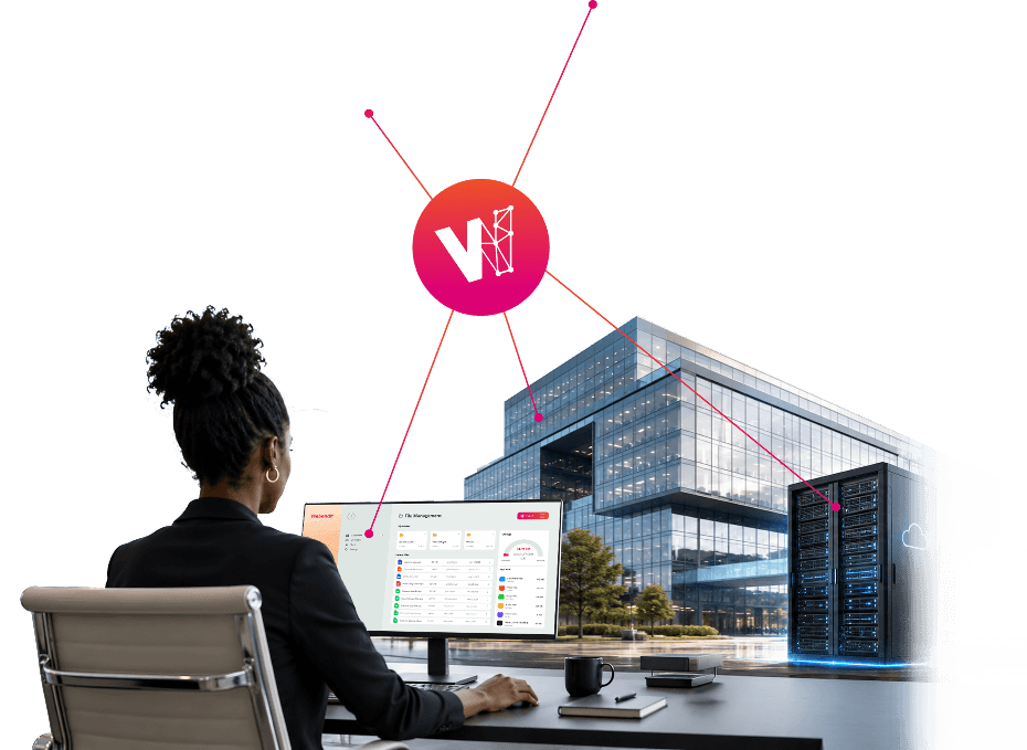 Die Zukunft der Datensicherheit ist verteilt: Verschlüsselung, Verteilung und Redundanz, mit der Wahl zwischen Node Network und Cloud-Speicher.
