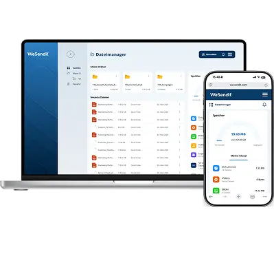 WeSendit File Management Dashboard Vorschau